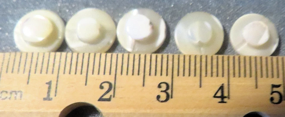 5 Vintage 10 mm Shank Mother of Pearl Buttons - Image 2 of 2