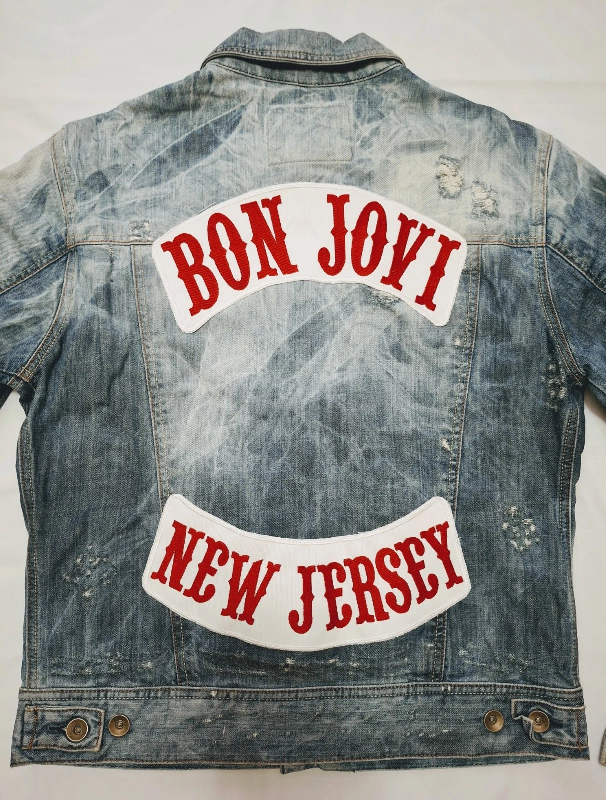 Bon Jovi, Energie Patched Battle Denim Mens Jacket Size M - product detail image 7