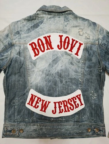 Bon Jovi, Energie Patched Battle Denim Mens Jacket Size M image 7