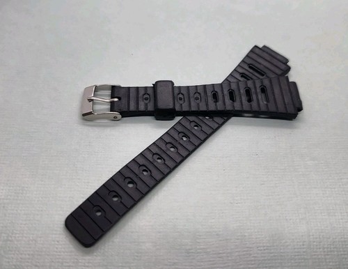Ladies' NOS Speidel 12mm Black Silicone/PVC Diver's Watch Band With SS Buckle - Picture 7 of 12