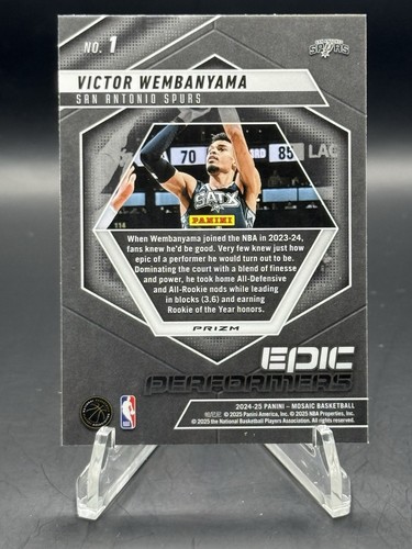 2024-25 Panini Mosaic - Epic Performers Green Mosaic Prizm #1 Victor Wembanyama - Foto 2 di 2