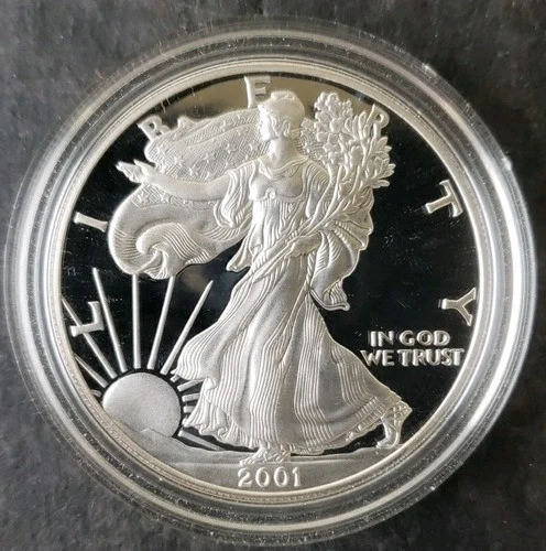 2001 W Proof $1 American Silver Eagle Dollar