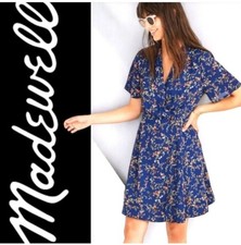 Madewell Amaranth Flutter Sleeve Wrap Dress in Moonless Floral Size 12