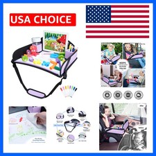 Kids Travel Tray for Car Seats, Toddler Lap Desk with Dry Erase Surface, Port...