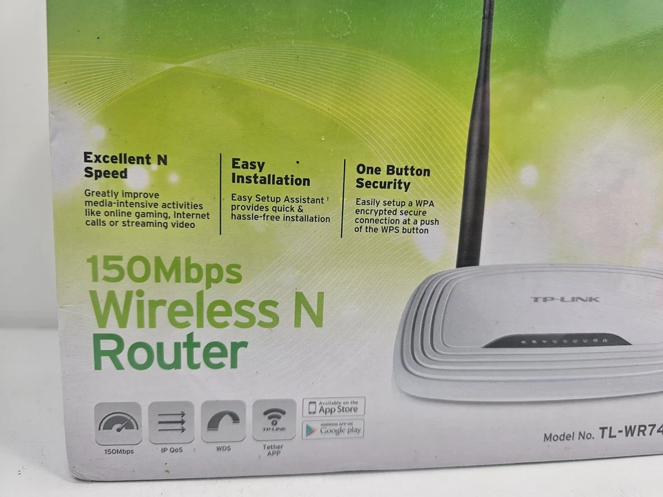 TP-Link TL-WR740N 150 Mbps 4-Port 10/100 Wireless N Router NEW & SEALED - Image 2 of 4