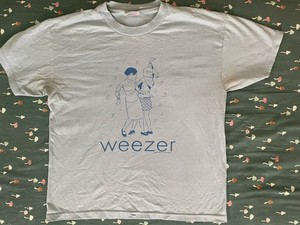 Weezer 2001  Blue Short Sleeve Band Shirt Adrian Tomine Youth L 14/16 Vintage