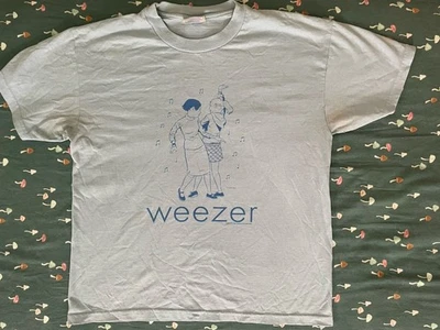 Weezer 2001 Blue Short Sleeve Band Shirt Adrian Tomine Youth L 14/16 Vintage - Image 1 of 4