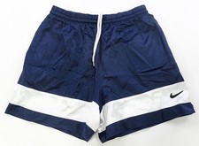 Rare VTG NIKE Team Swoosh Two Tone Striped Athletic Shorts 2000s Blue White XL