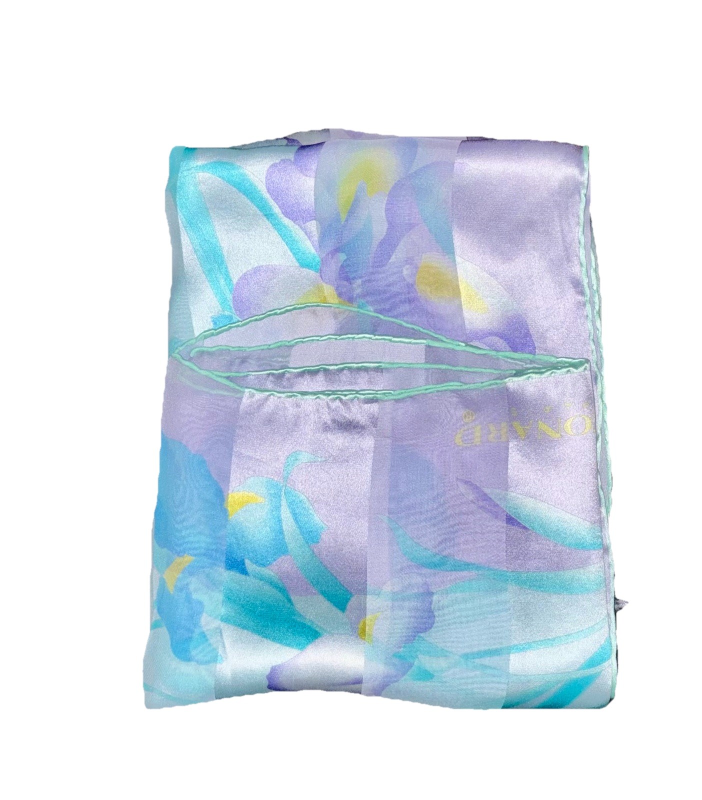 Leonard Paris-Vintage Square Silk Scarf-Floral Print-Made In Italy 32" x 32"