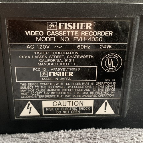 Fisher FVH-4050 VHS Video Cassette Tape Recorder & Player w/ Remote - WORKS - Picture 10 of 13