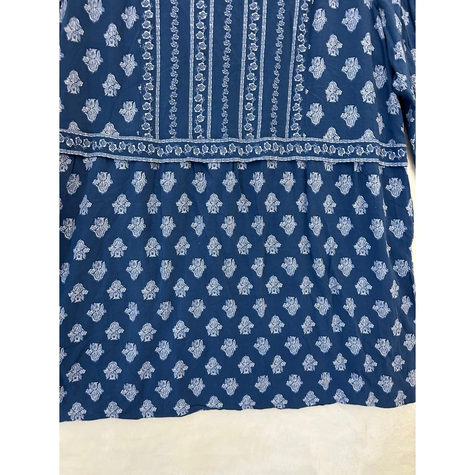 Top túnica J. Jill azul boho más larga XL ligero fluido Foto 2 de 4