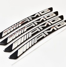 4x AMG Alloy Wheel Badge Decal Emblem Styling Sticker Black For Mercedes Benz