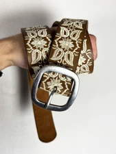 Vintage Streetwear Japanese Style Cowboy Real Leather Belt 90s y2K