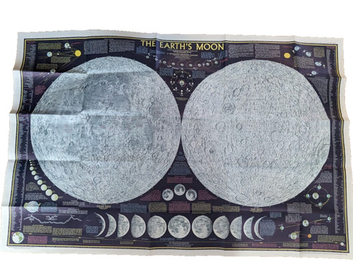 Vintage National Geographic Map - Earth's Moon 1969
