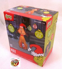 Dr. Seuss The Grinch Dog Max Airblown Inflatable Yard Decor Light Up 3.5 Ft New