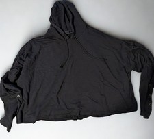 Nike Dri-FIT Women's XL Black Pullover Hoodie Button Sleeve Rayon Blend