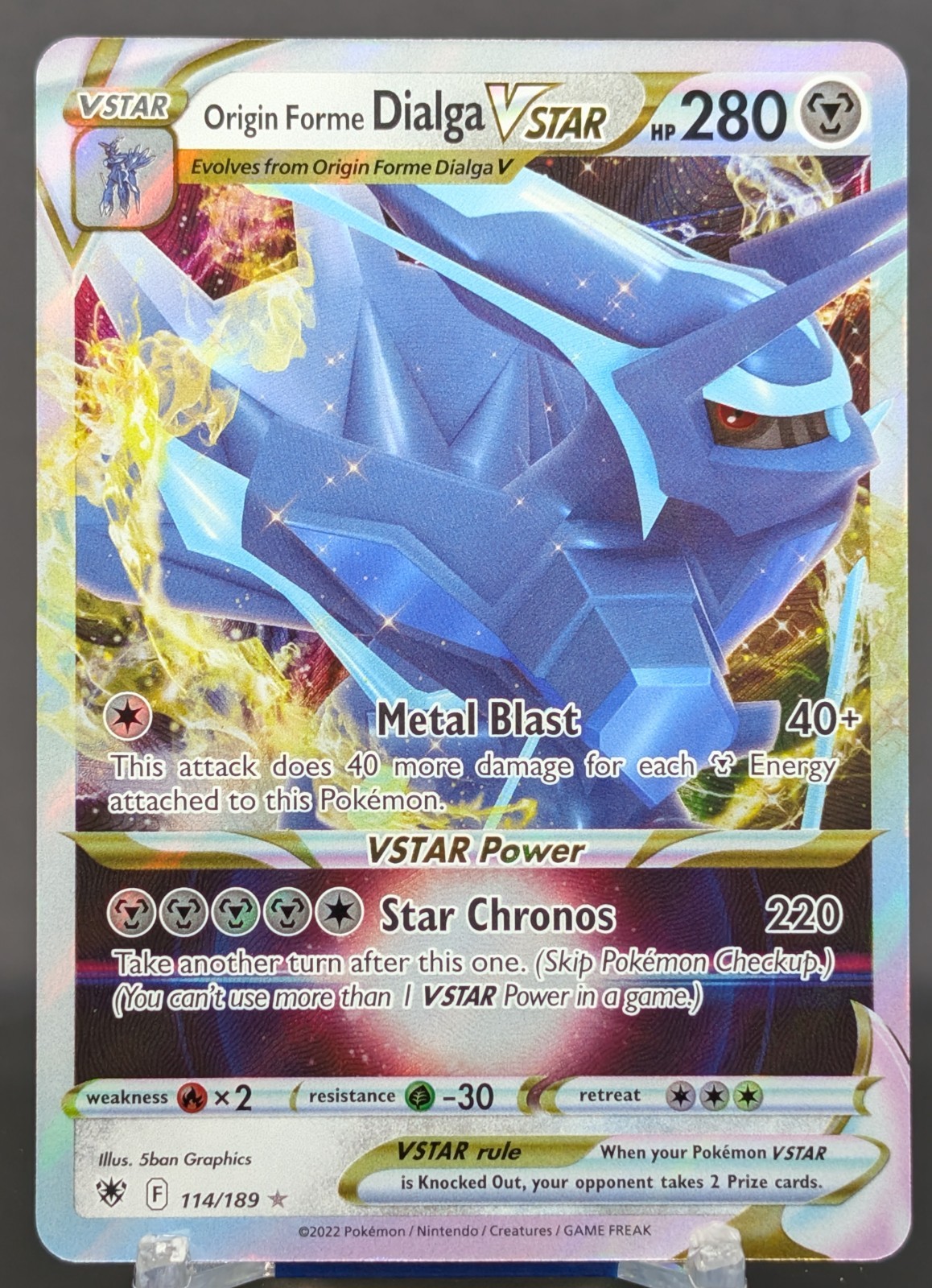 Pokemon Origin Forme Dialga VSTAR #114/189 English Astral Radiance Ultra Rare