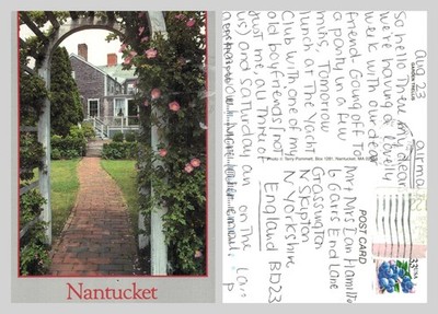 Postkarte - Nantucket Garten Spalier Sommeransicht - VERSCHICKT