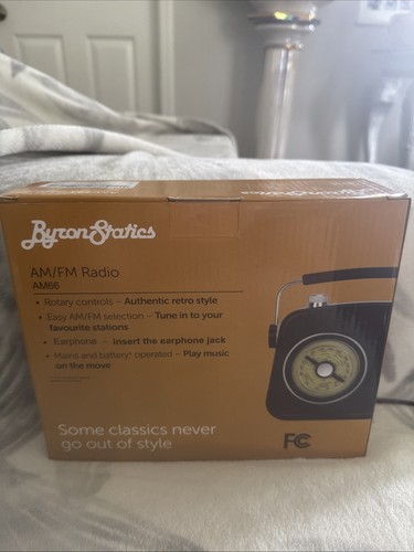 ByronStatics Black AM FM Radio - Small Portable Radios Vintage/Retro with Hea... - Picture 9 of 10