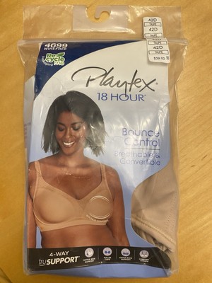 Plattex 18 Hour Bounce Control taupe 42D wirefree bra NEW