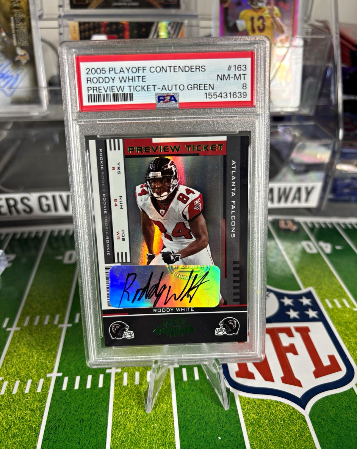 Donruss Playoff 2005 Contenders Roddy White Preview Ticket RC Auto PSA 8 /25