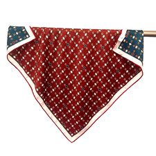 34"x34"Red Blue Horsebits Print30 Silk70 Wool Thin Double-sided Scarf85x85cm5-22