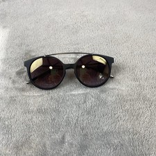 Ana Hickman Aviator With Brow Bar Matte Black And Gun Metal Frame Sunglasses