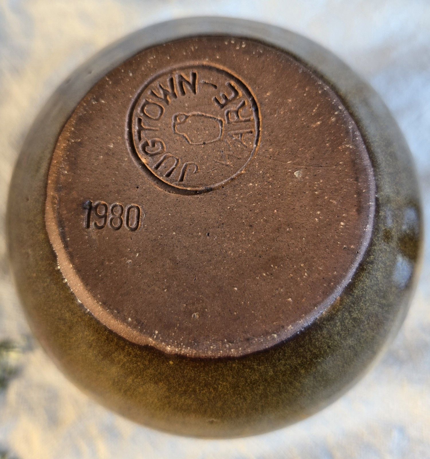 Jugtown Ware Pottery Glazed Redware Crock Jar & Lid North Carolina c1980 Vintage