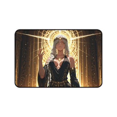 Queen Marika Elden Ring Desk Mat | Golden Throne Fan Art