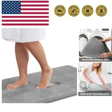 Memory Foam Bath Mat Non Slip Absorbent Super Cozy Velvet Bathroom Rug Carpet...