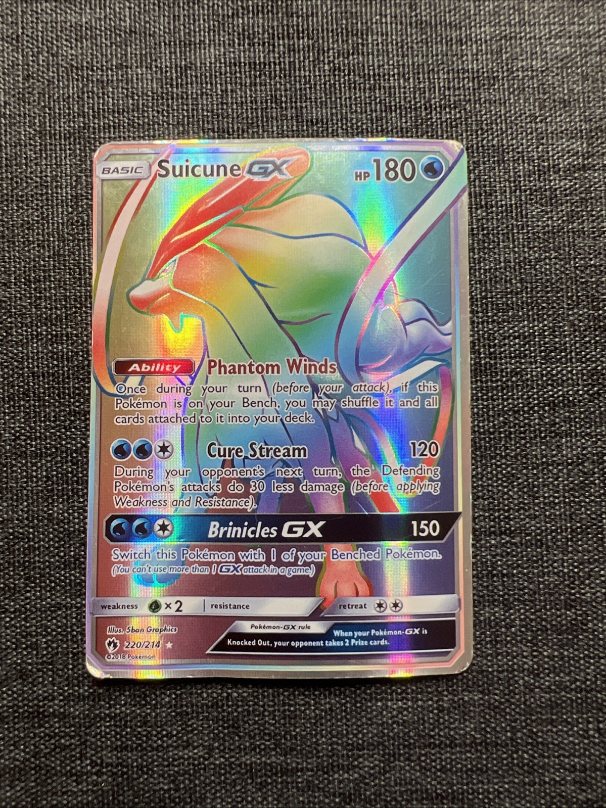 Suicune GX (Secret) 220/214 Sm-Lost Thunder Holo