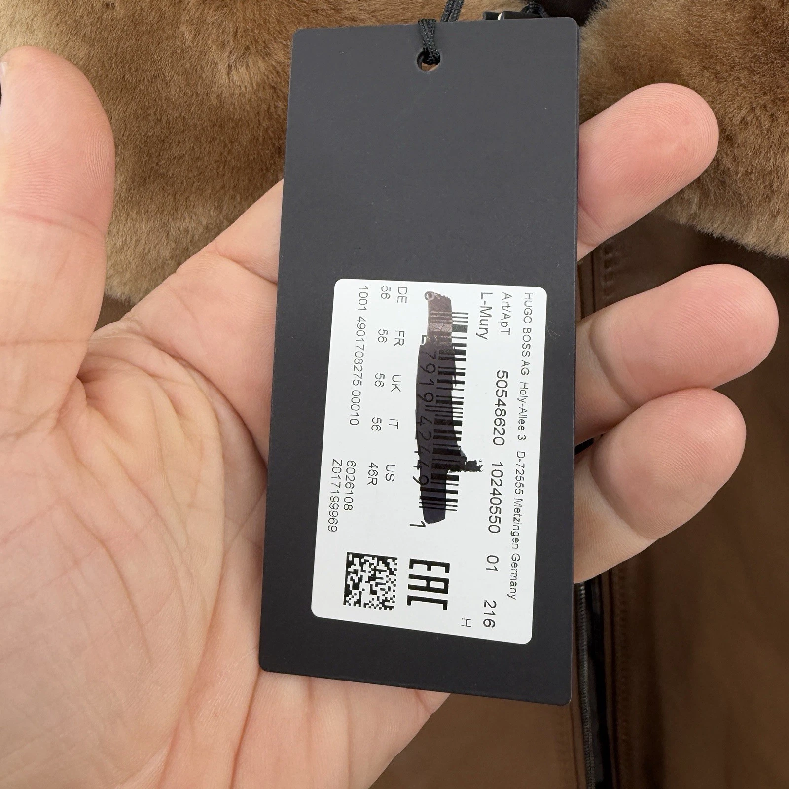 HUGO BOSS $1800 BOSS Mury Down Fill Leather Jacket 46R - BROKEN ZIPPER - NWT - product detail image 6