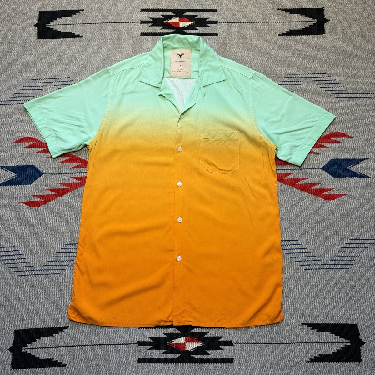 OAS Sunset Grade Camp Collar Shirt Orange Men