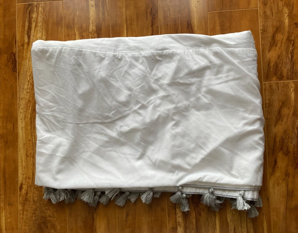 Pottery Barn детская кроватка кровать юбка пыли оборки Эмили и Меритт белое серебро унисекс - Изображение 2 из 4