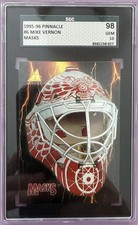 1995-96 PINNANCLE MASKS MIKE VERNON #6 SGC 10 GEM MINT DETROIT RED WINGS
