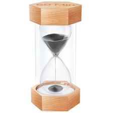 60-Minute Hourglass Sand Timer - Natural Wood...