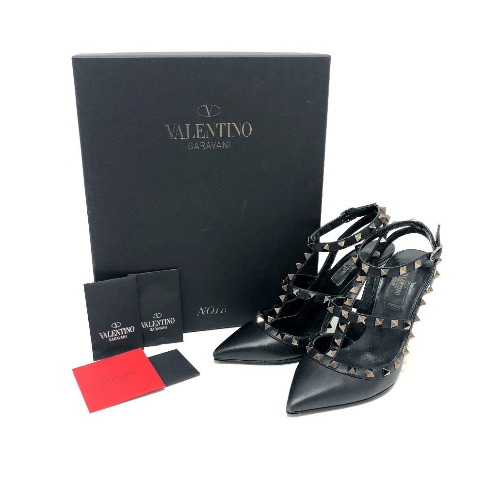 パンプス VALENTINO SHOES (6W2S0393VOD P45) Valentino ZW2S0393 Rockstud Ankle Strap High Heel Pumps