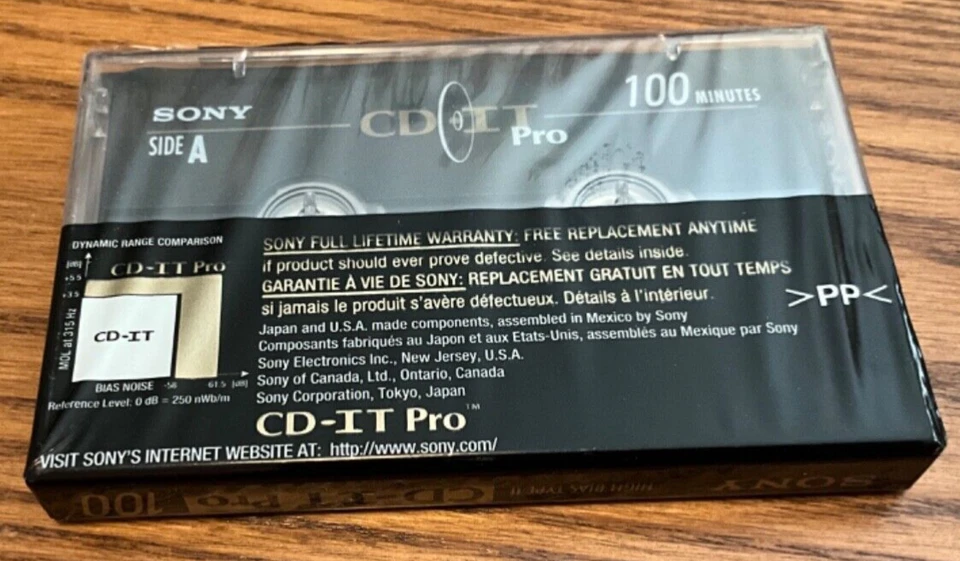 Sony CD-IT Pro 100 Minute Audio Cassette Tape New Sealed Foto 2 de 2