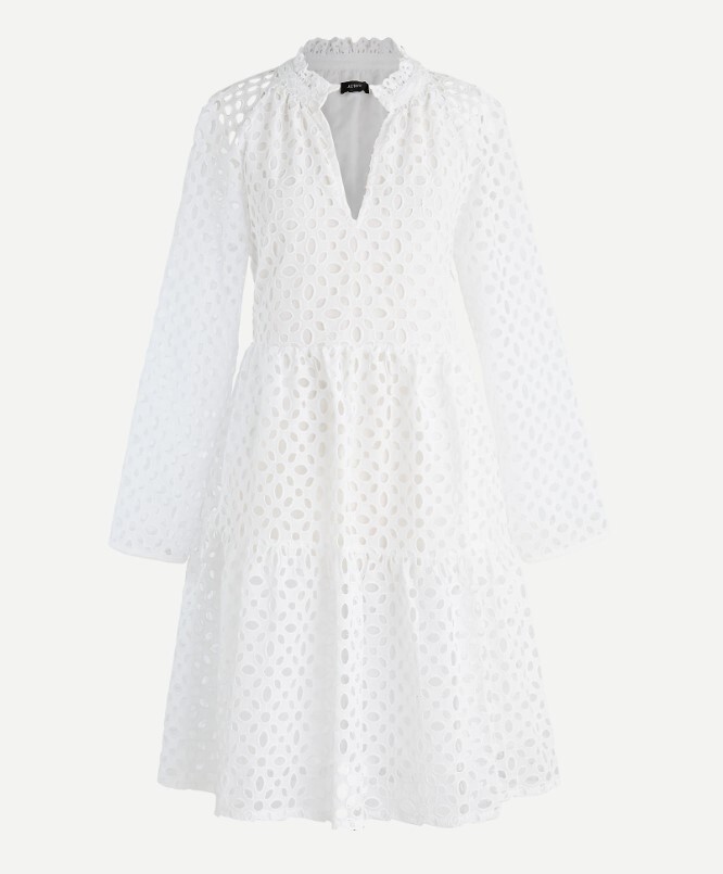 NWT J.Crew Tiered Popover Dress in Embroidered Eyelet Size Small White 4 6