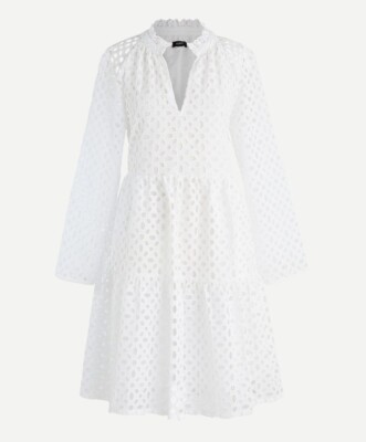 tiered popover dress in embroidered eyelet NWT J.Crew Tiered Popover Dress in Embroidered Eyelet Size Small White 4 6