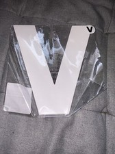 White Chipboard Alphabet Letter  V  