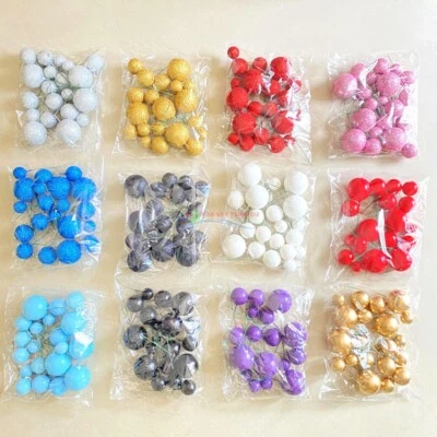 20PCS 2cm-4cm Spheres Cake Topper DIY Glitter Balls Set Baby Shower