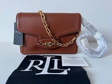 Brand New Lauren Ralph Lauren Sydnee Brown Leather Shoulder Bag RRP £459.00