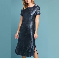 Anthropologie Moulinette Soeurs ‘Interstellar’ Sequin Dress XS in Navy Blue