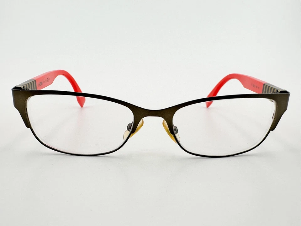 Fendi FF 0033 Eyeglasses FRAMES EQP Orange 53[]17-140 Brown Stripe J377 - Image 2 of 4