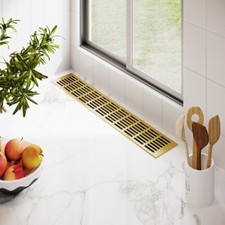 Aluminium Lüftungsgitter Stegblech Gold eloxiert Breite 100 mm div. Längen