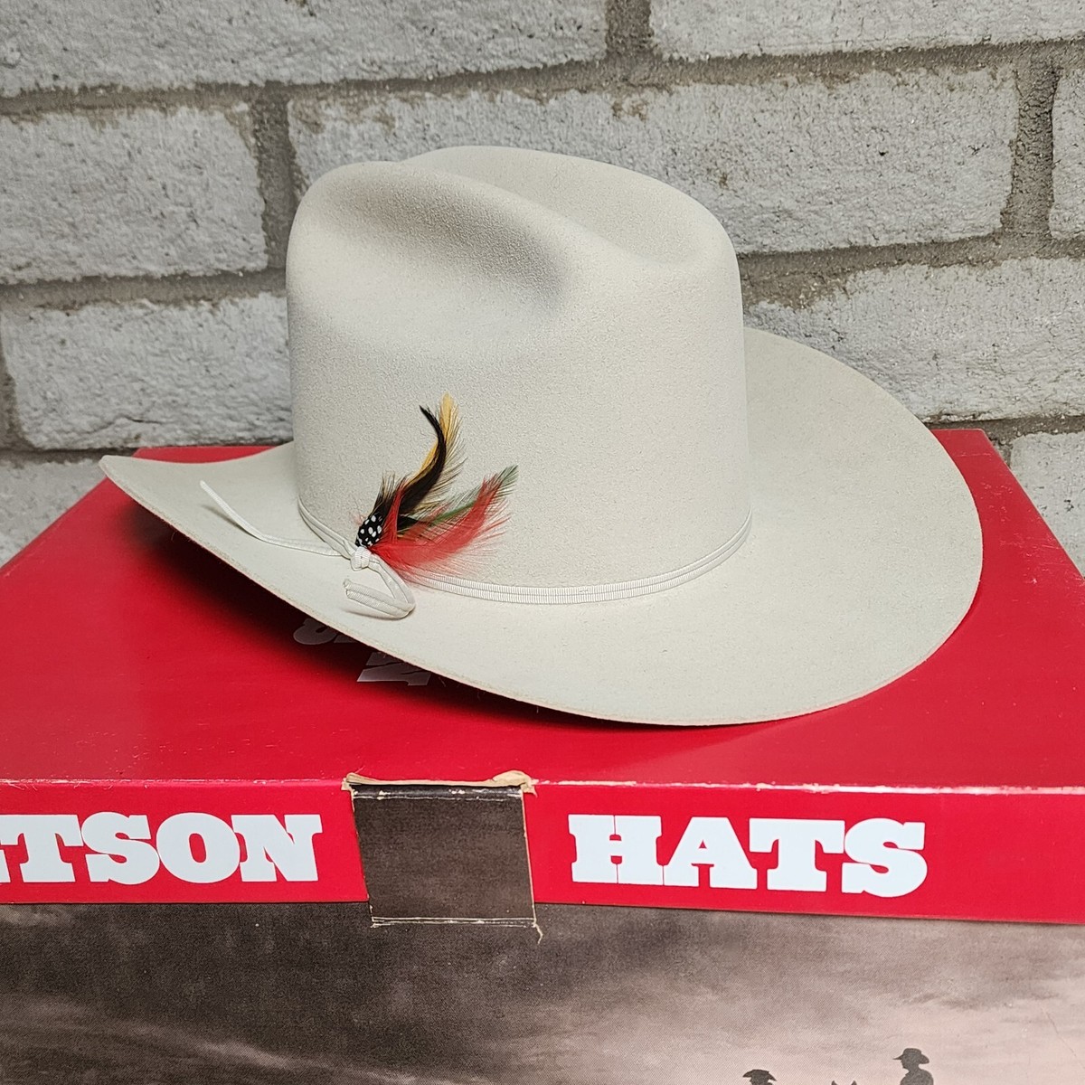 Stetson 4x Beaver Cowboy Hat Size 7 Silver Belly Rancher 4
