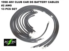 # 2 Awg HD Golf Cart Battery Cable 13 pc BLACK 1998 48V CLUB CAR DS SET U.S.A 