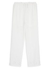 Aqua Girls Wide Leg Eyelet Pants, Little Big Kid - Exclusive Color White New