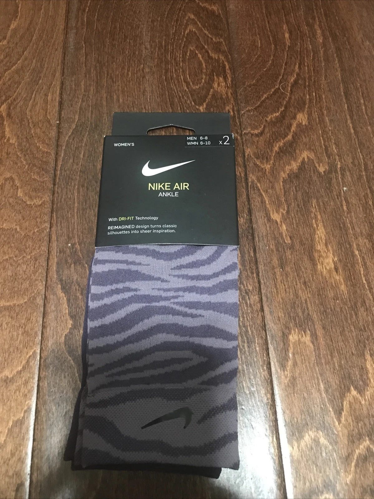 Nike AIR Ankle Socks - CU8401 904- 2 Pack - Mn 6-8 / Ws 6-10